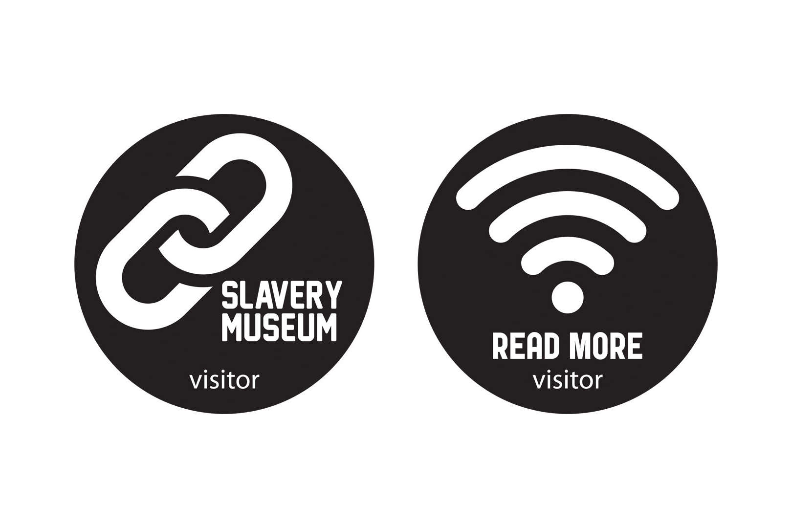 Stickers for the Invisible Museum of Slavery: Cafetal Fraternidad artwork.